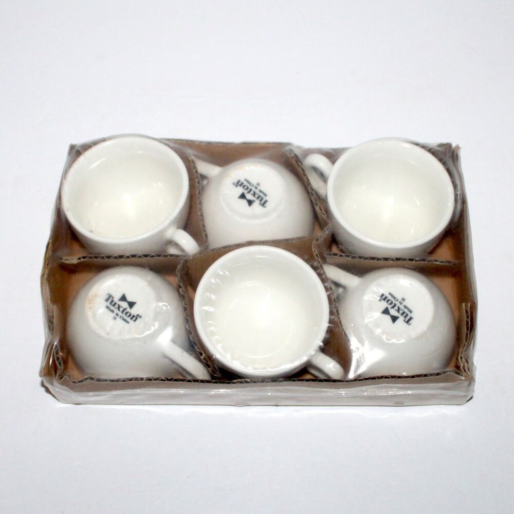 Tuxton White Coffee Cup set of 6 NEW Diner Style #15 restaurant